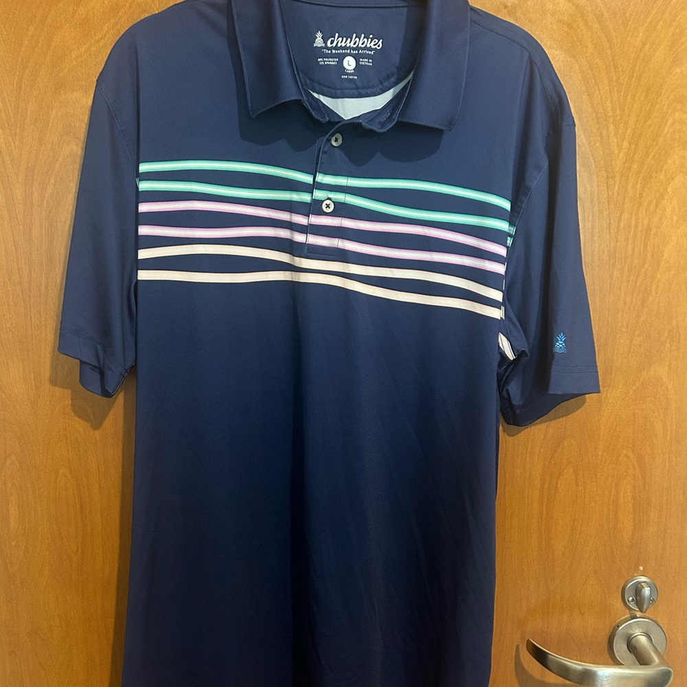 Men’s Chubbies Performance Polo with Multicolor Neon Stripes